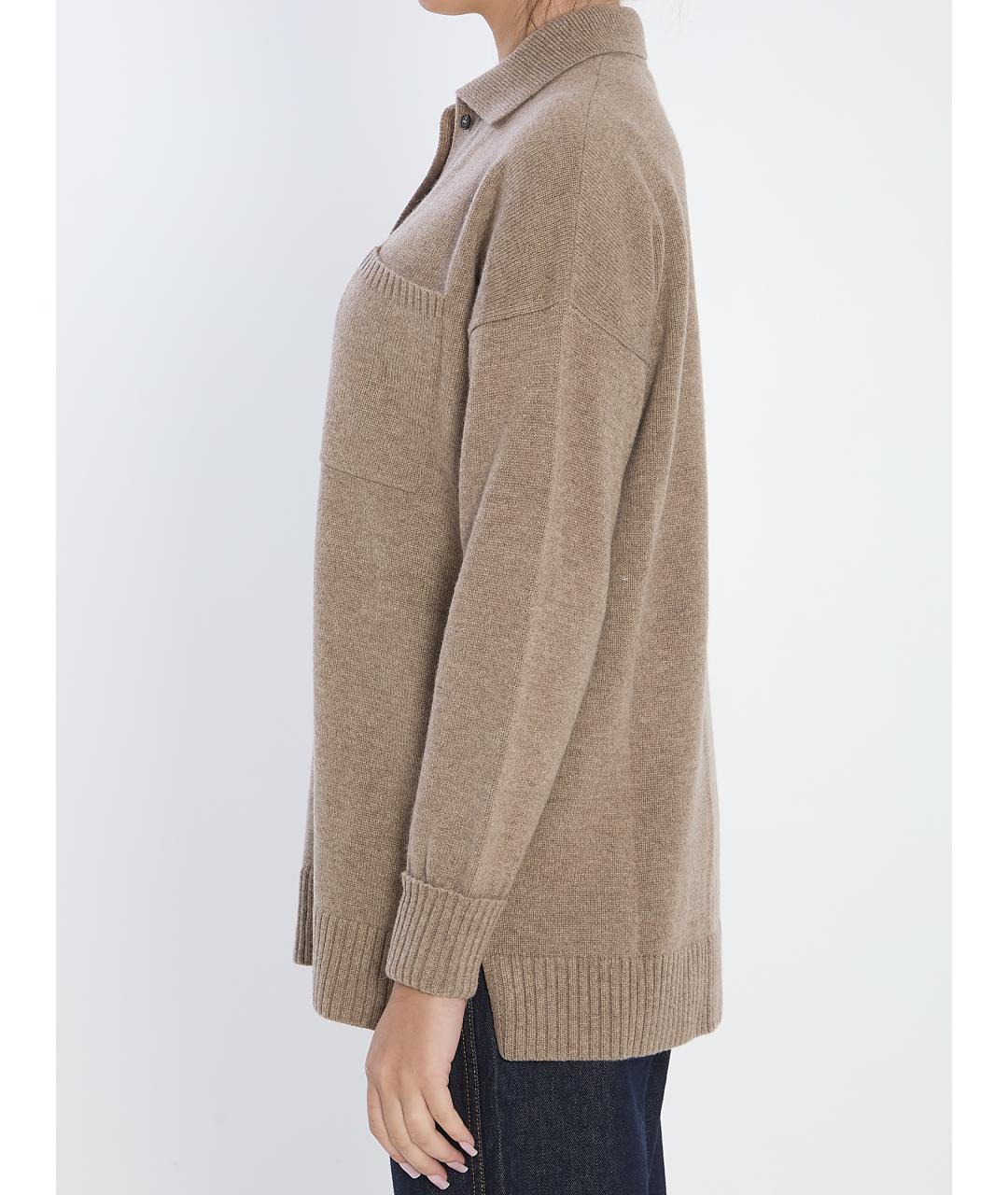 MAX MARA Коричневый кашемировый джемпер / свитер, фото 4