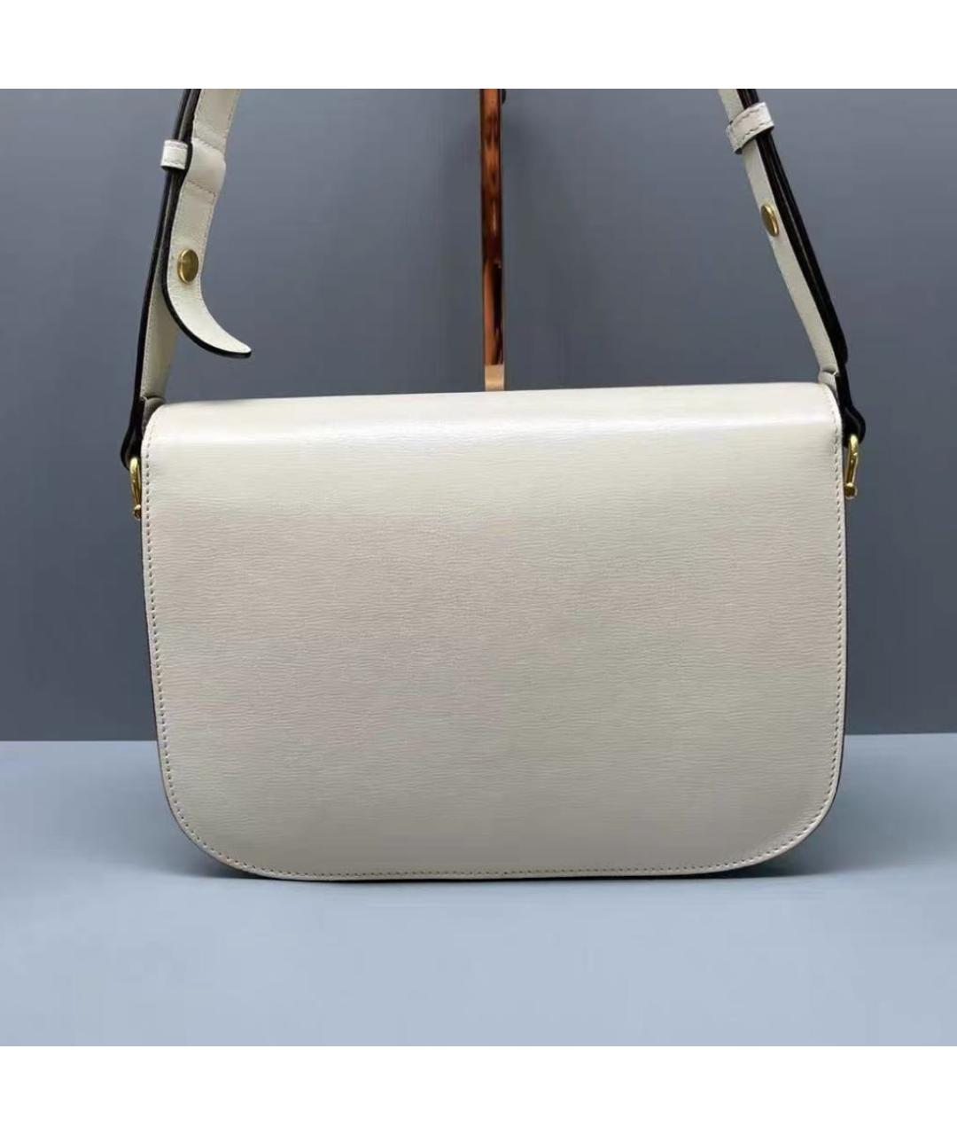 GUCCI Белая кожаная сумка с короткими ручками, фото 3