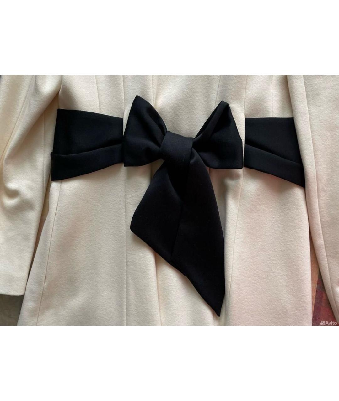 LOVE MOSCHINO Белое шерстяное пальто, фото 3