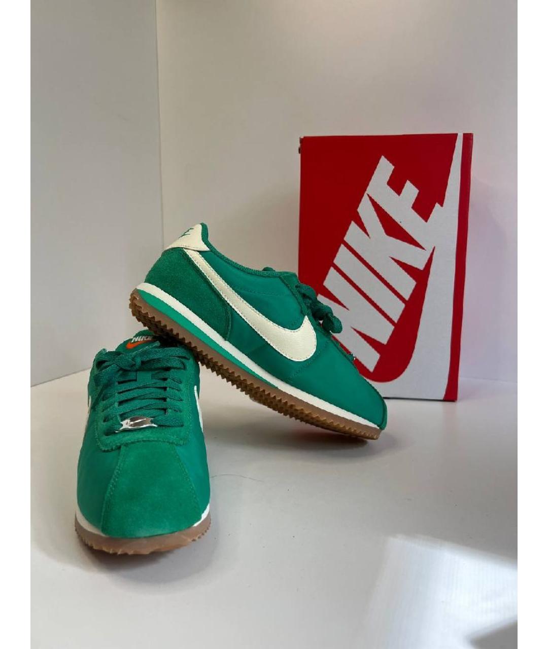 NIKE Зеленые синтетические высокие кроссовки / кеды, фото 2