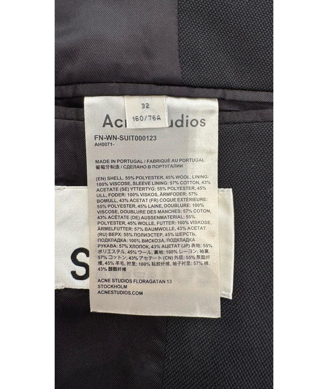 ACNE STUDIOS Черный шерстяной жакет/пиджак, фото 6