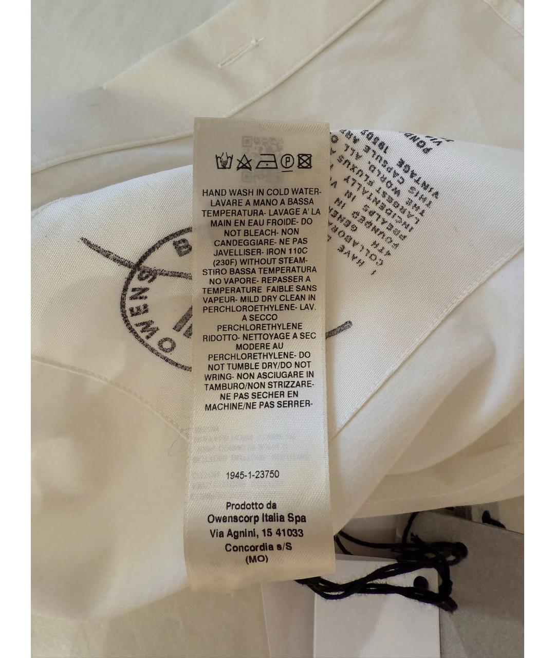 RICK OWENS Белая хлопковая классическая рубашка, фото 8