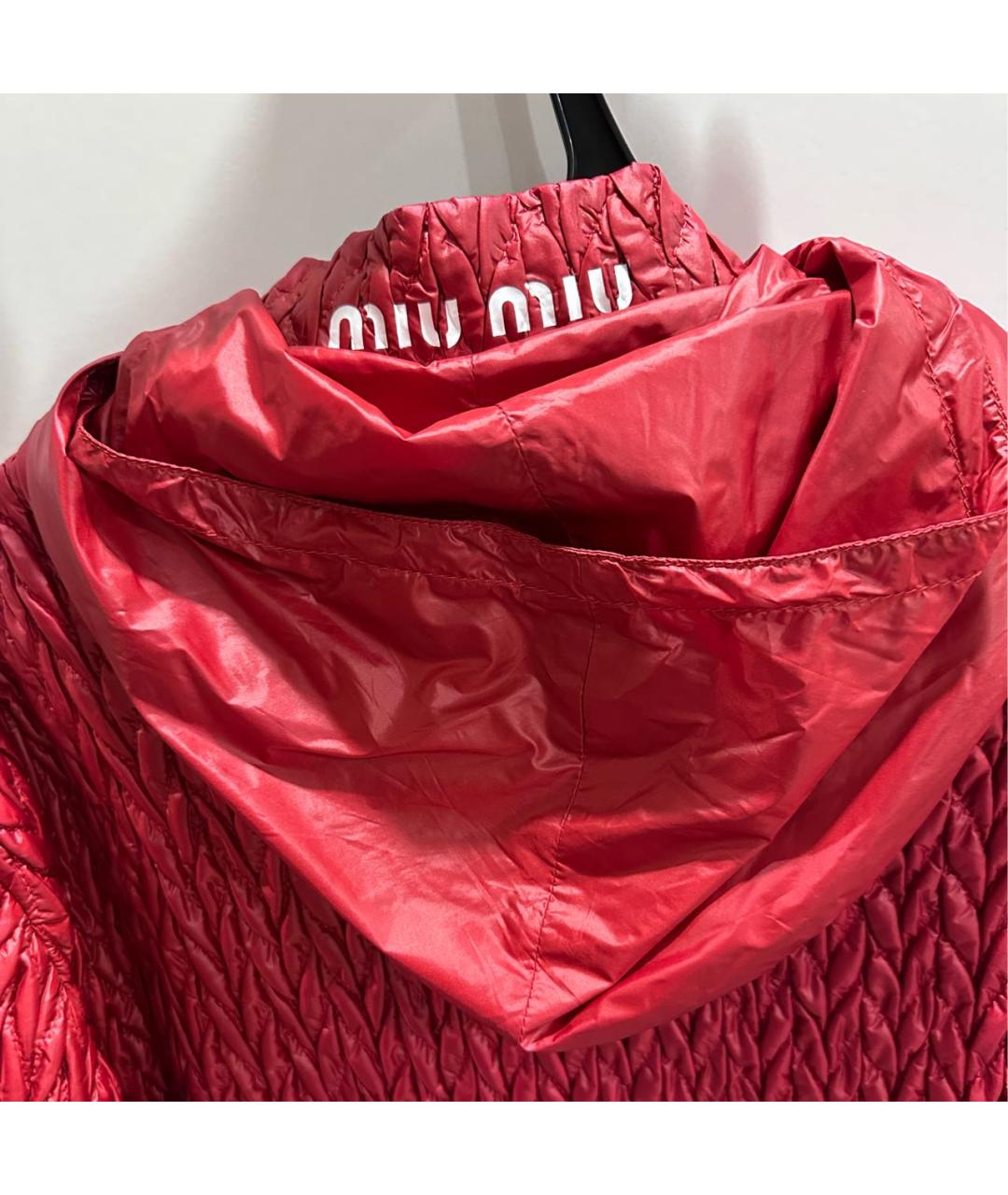MIU MIU Красная полиамидовая куртка, фото 3