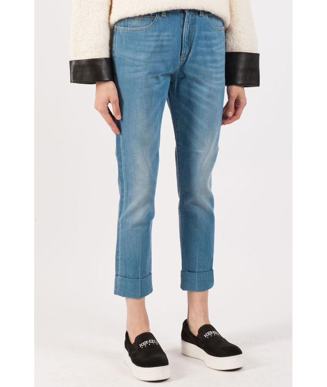 GUCCI Голубые хлопковые прямые джинсы, фото 5