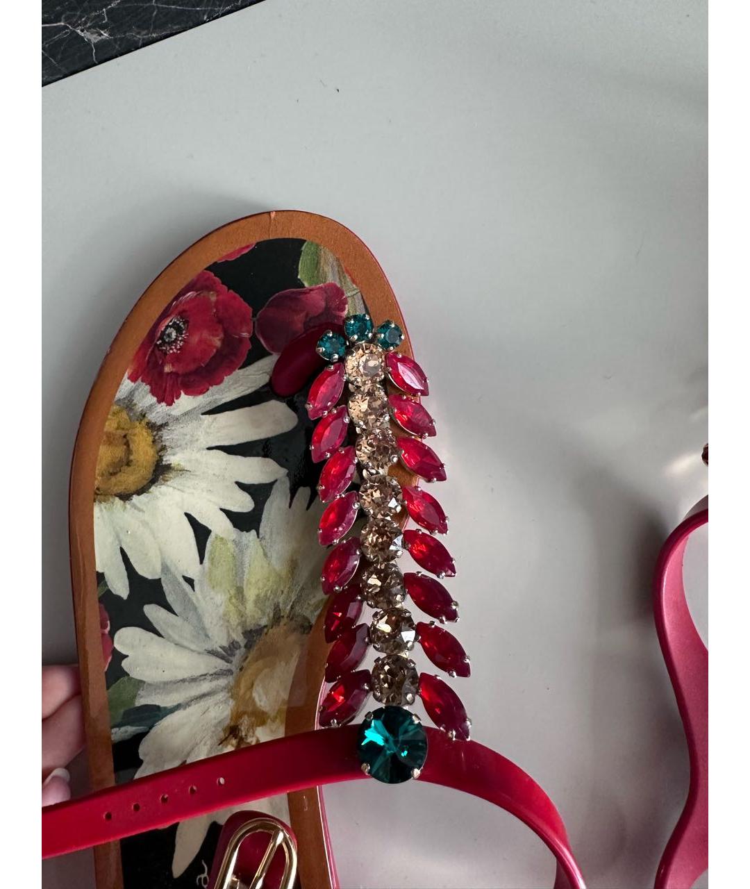 DOLCE&GABBANA Красные резиновые сандалии, фото 8
