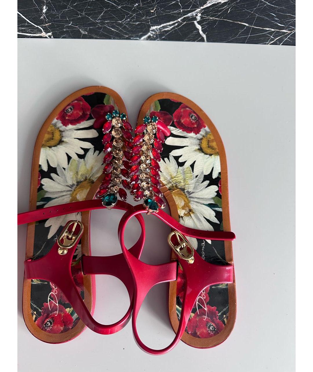 DOLCE&GABBANA Красные резиновые сандалии, фото 2