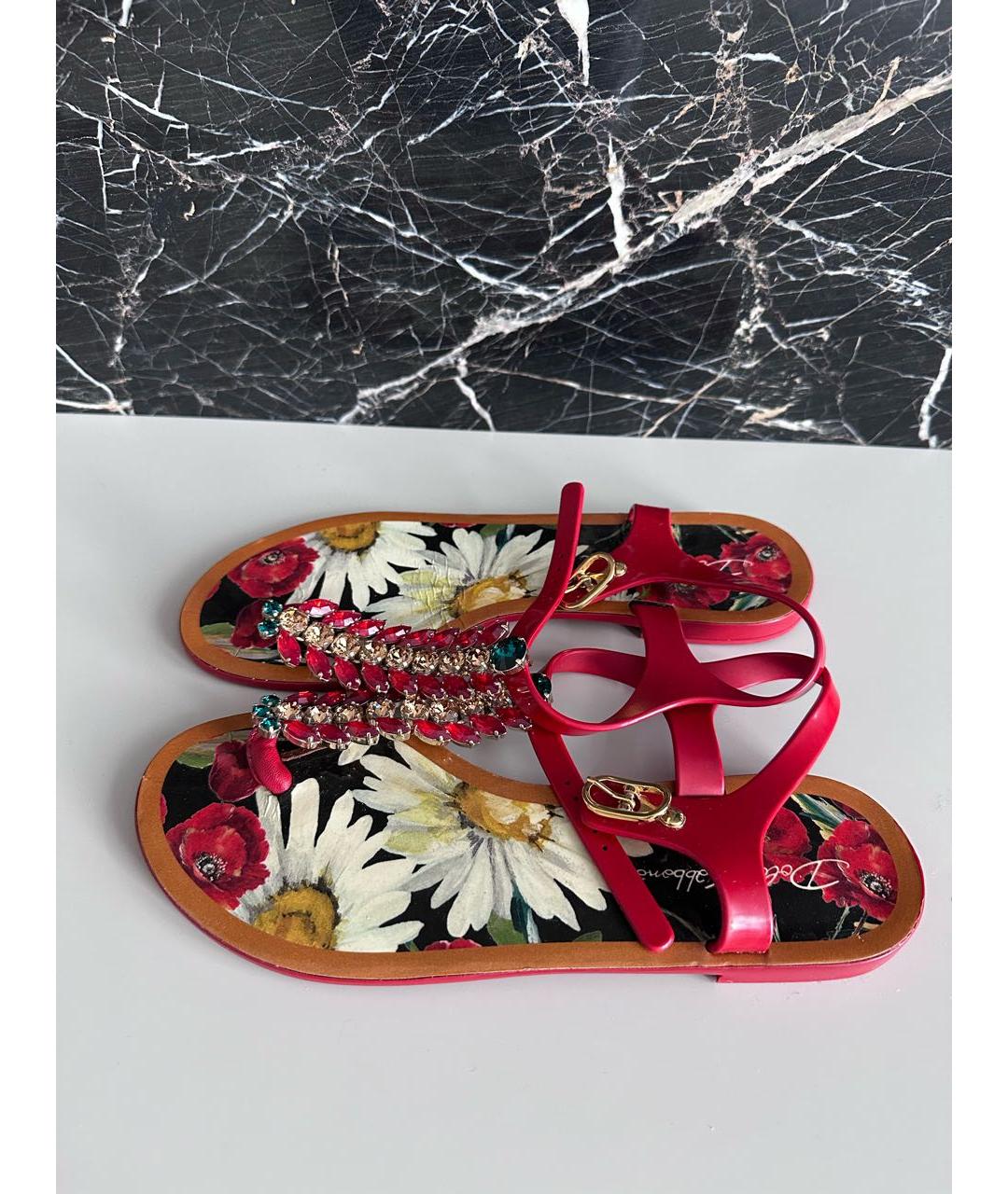 DOLCE&GABBANA Красные резиновые сандалии, фото 9