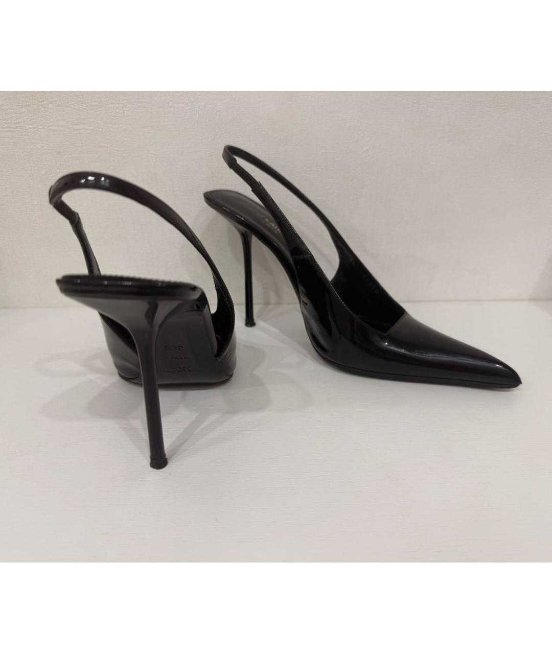SAINT LAURENT Черные туфли из лакированной кожи, фото 3