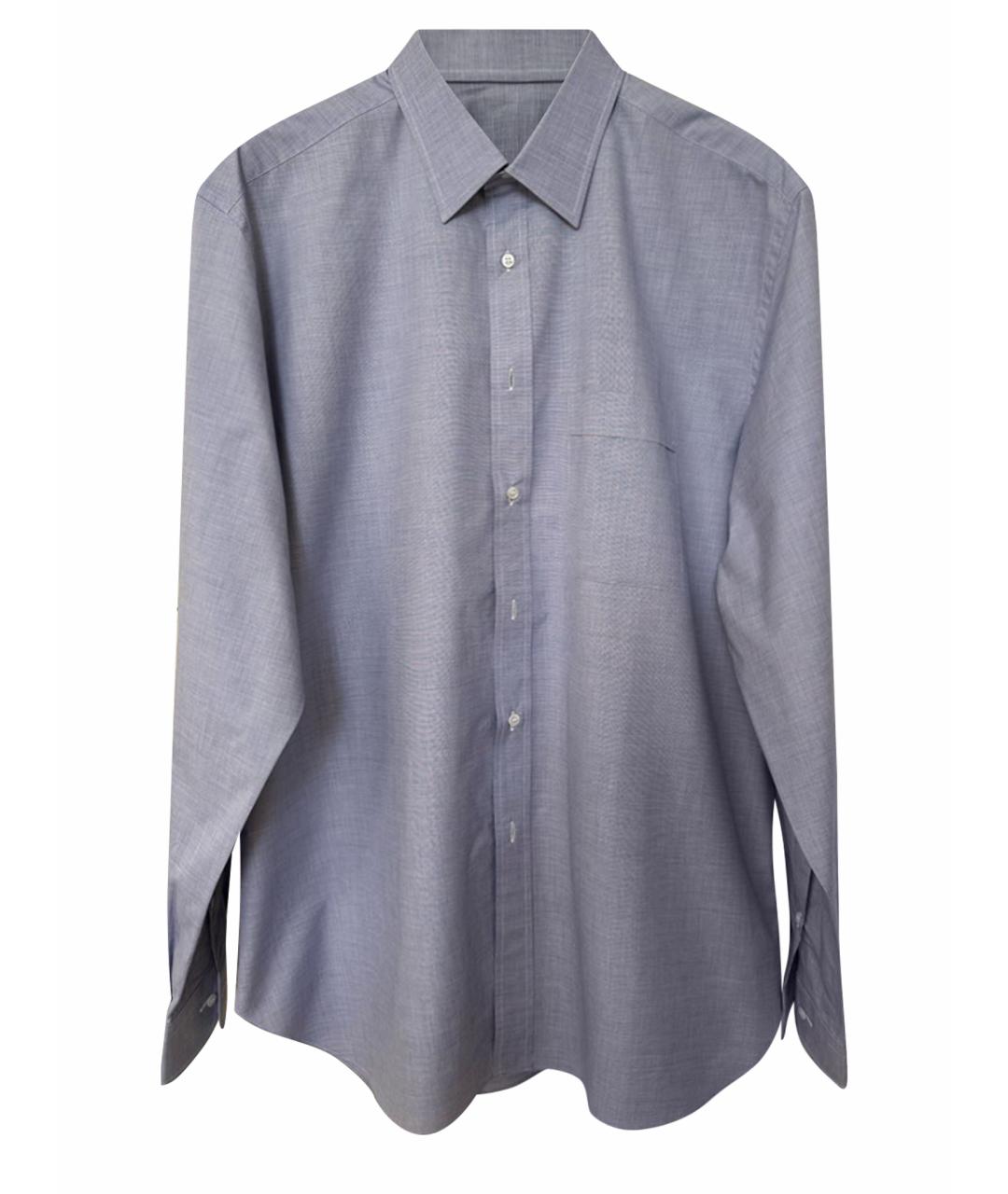 BRIONI Голубая хлопковая классическая рубашка, фото 1