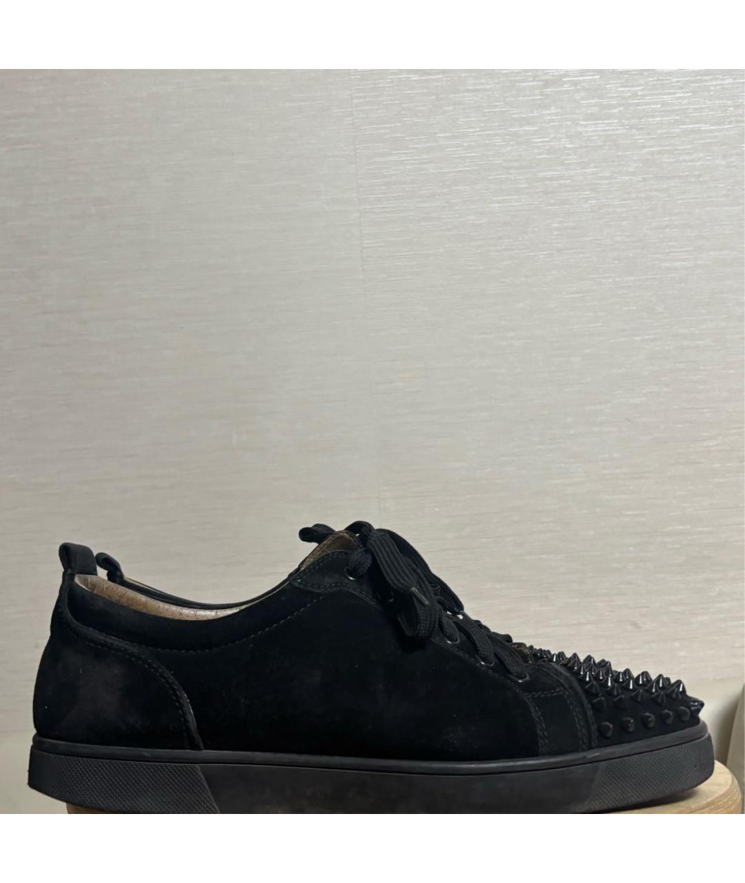 CHRISTIAN LOUBOUTIN Черные замшевые низкие кроссовки / кеды, фото 5