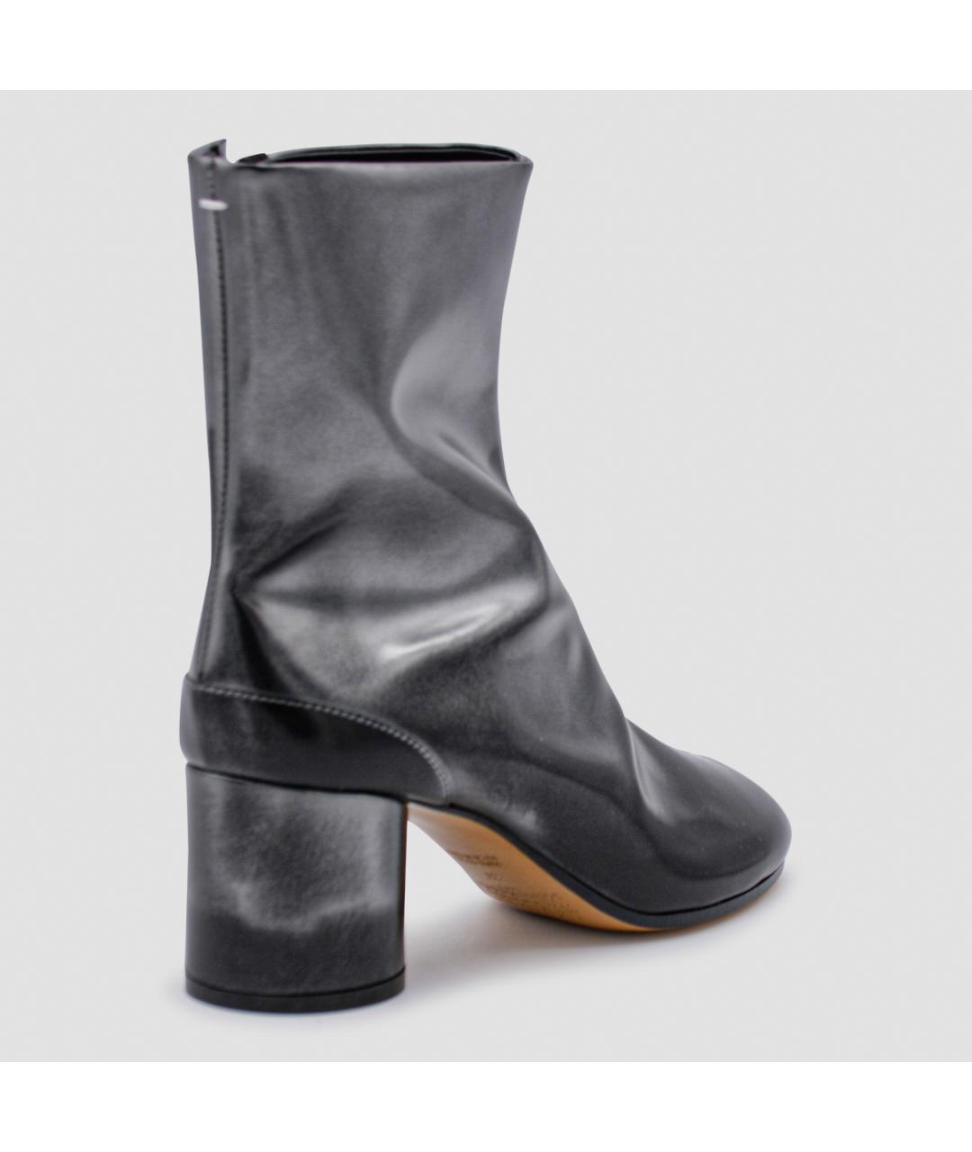 MAISON MARGIELA Серебряные кожаные сапоги, фото 3