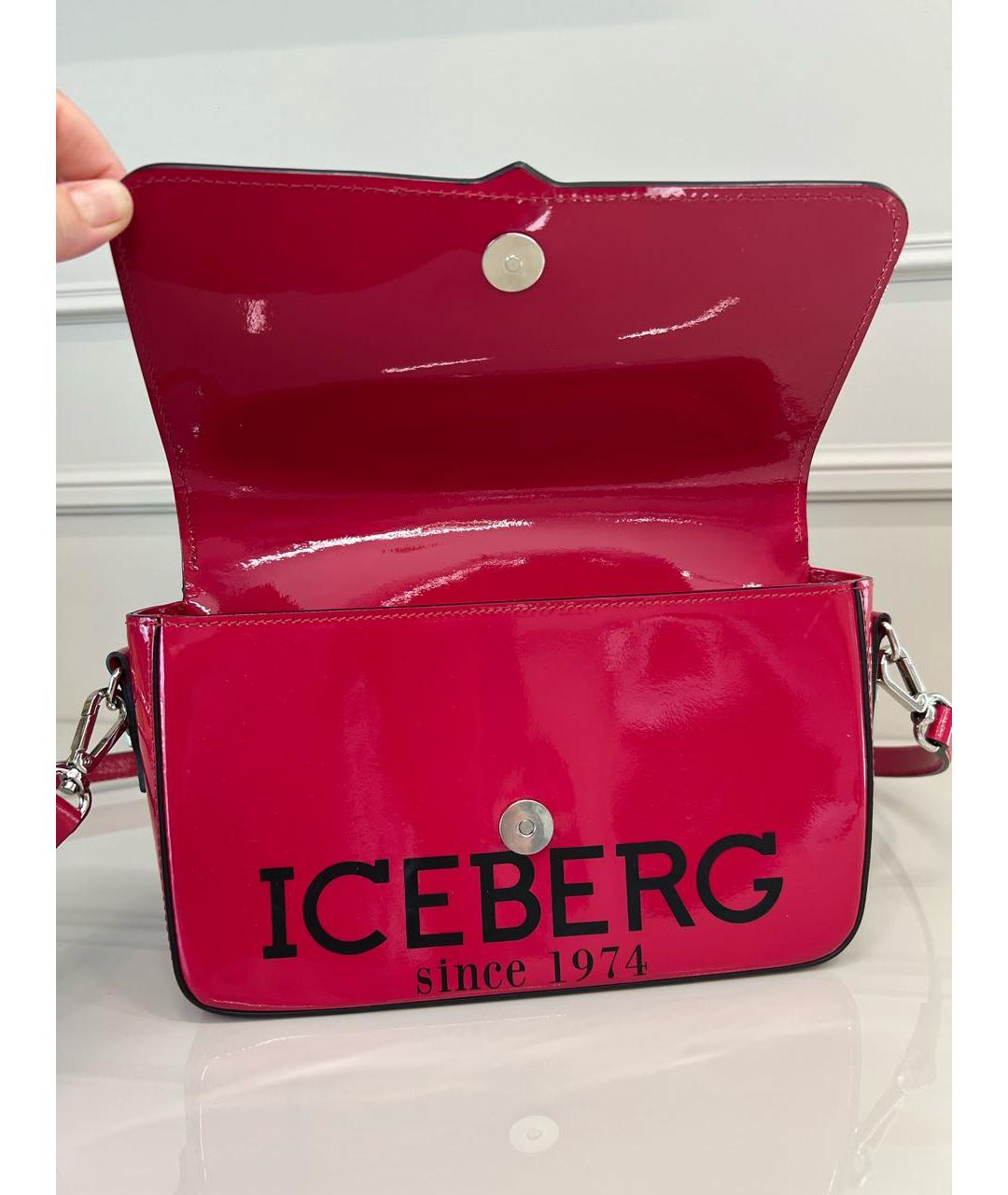 ICEBERG Фуксия сумка через плечо из лакированной кожи, фото 5