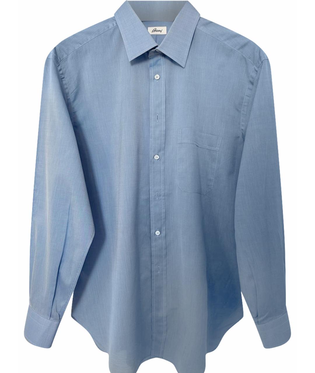 BRIONI Синяя хлопковая классическая рубашка, фото 1