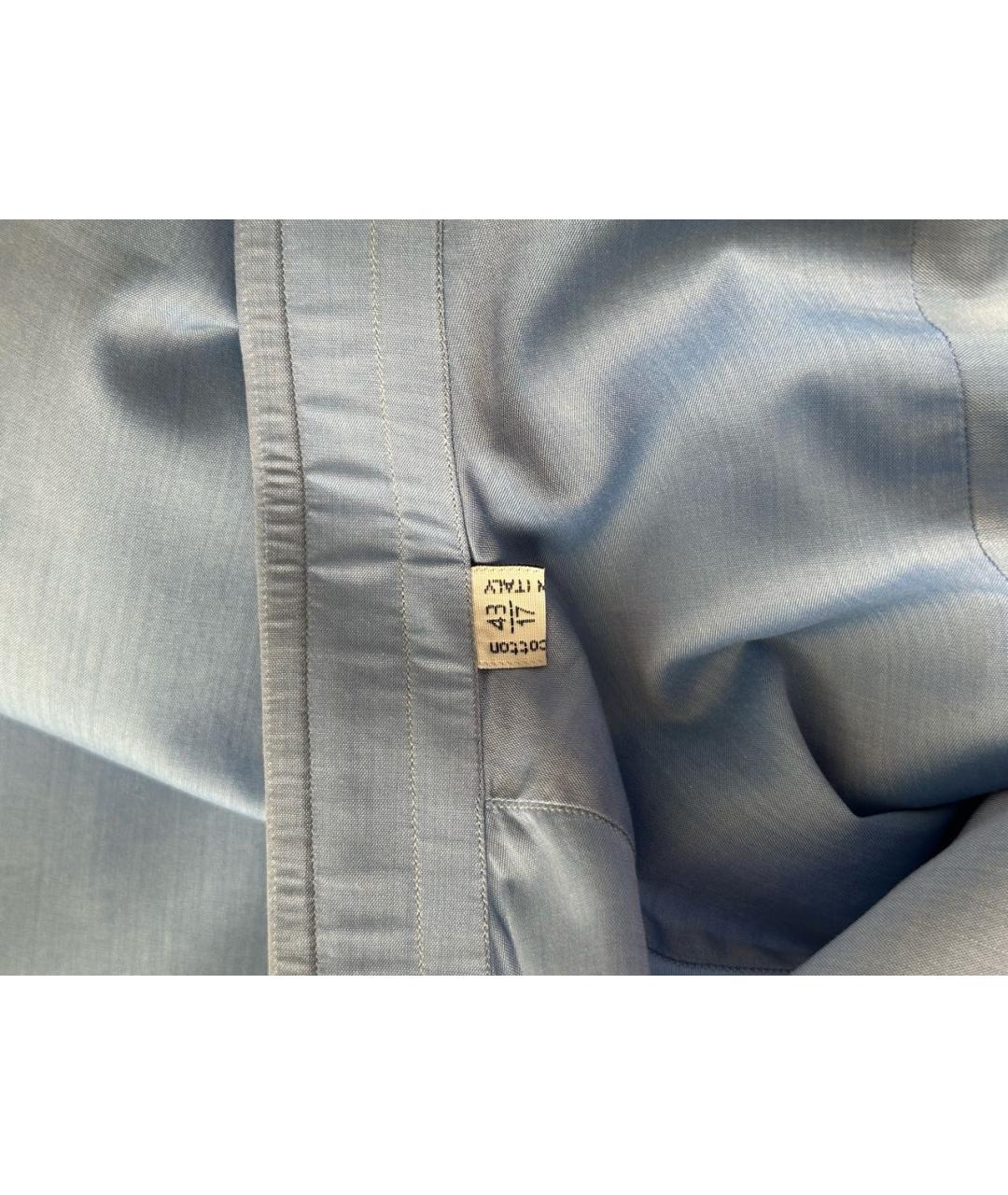 BRIONI Синяя хлопковая классическая рубашка, фото 7
