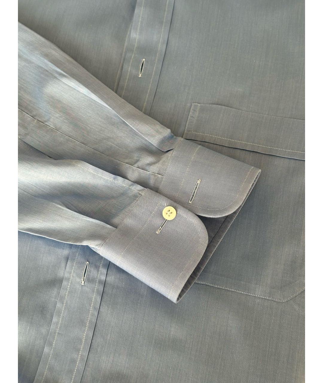 BRIONI Синяя хлопковая классическая рубашка, фото 4