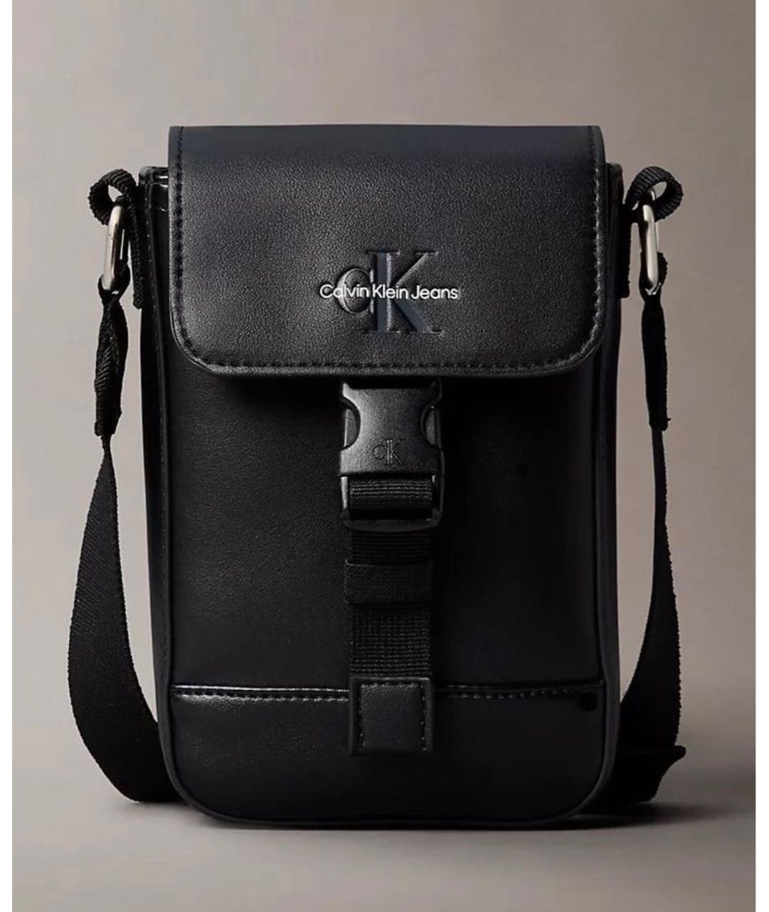CALVIN KLEIN Черная сумка на плечо из искусственной кожи, фото 2