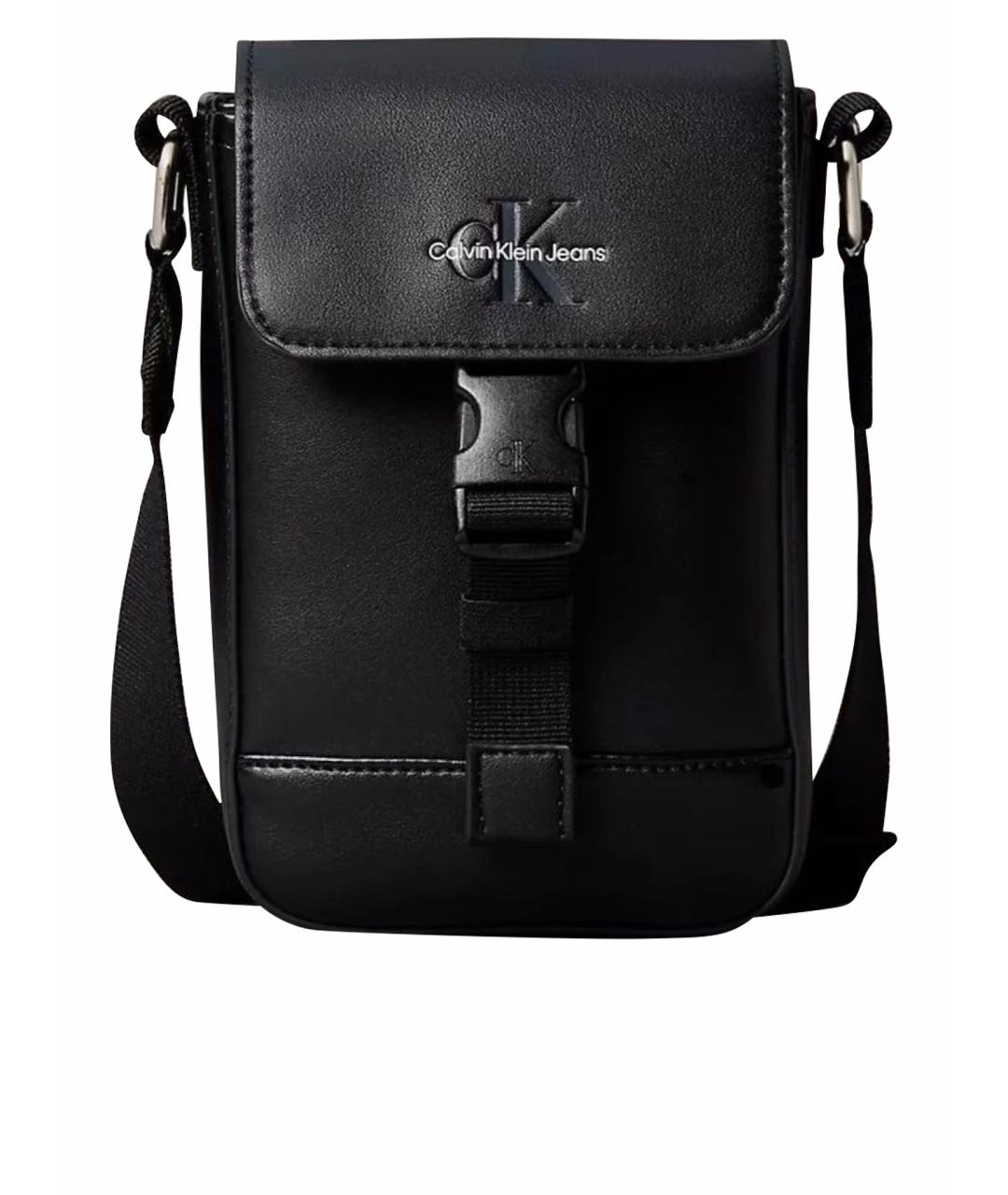 CALVIN KLEIN Черная сумка на плечо из искусственной кожи, фото 1