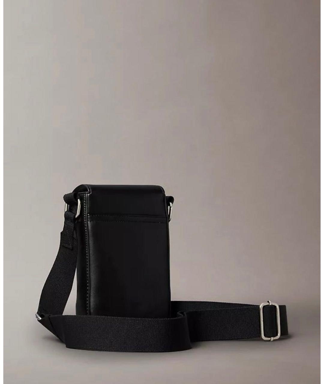 CALVIN KLEIN Черная сумка на плечо из искусственной кожи, фото 3