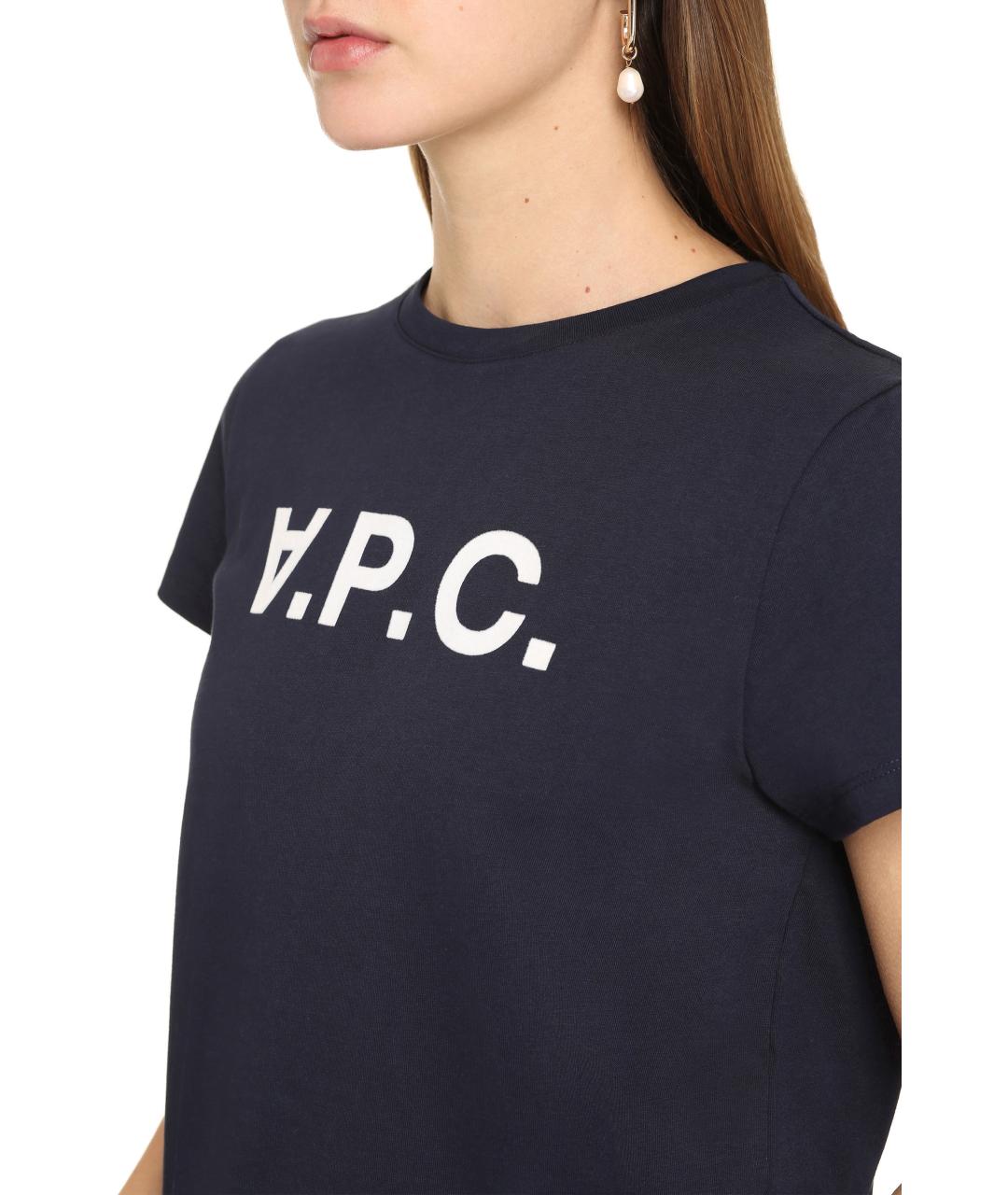 A.P.C. Синяя хлопковая футболка, фото 5
