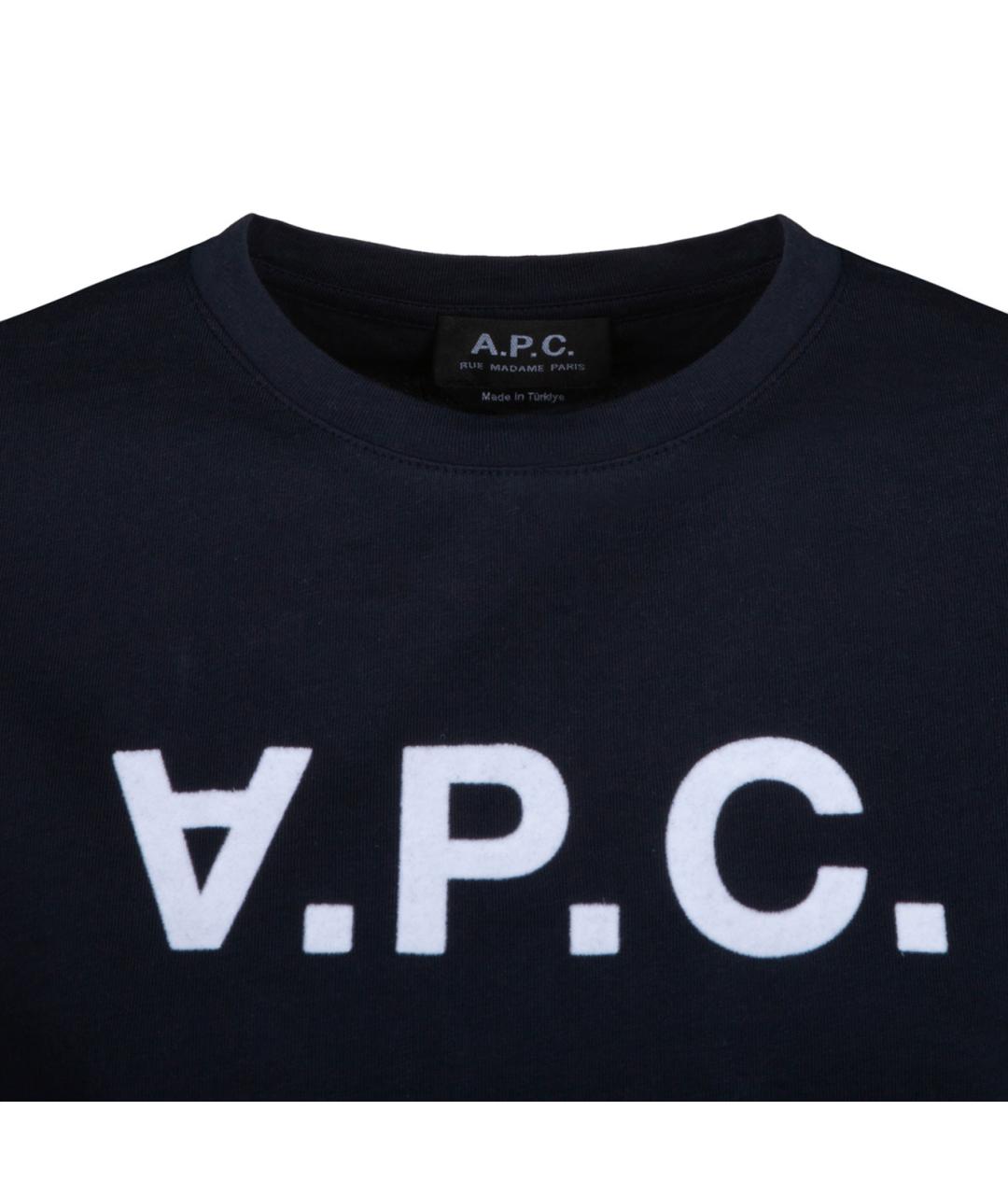 A.P.C. Синяя хлопковая футболка, фото 3