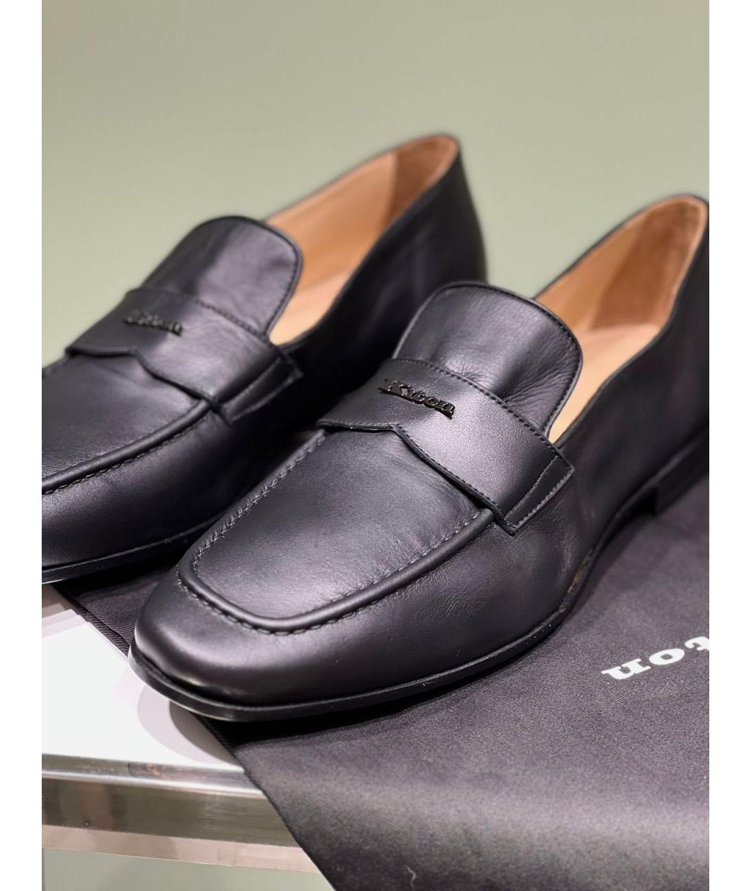 KITON Черные кожаные лоферы, фото 7