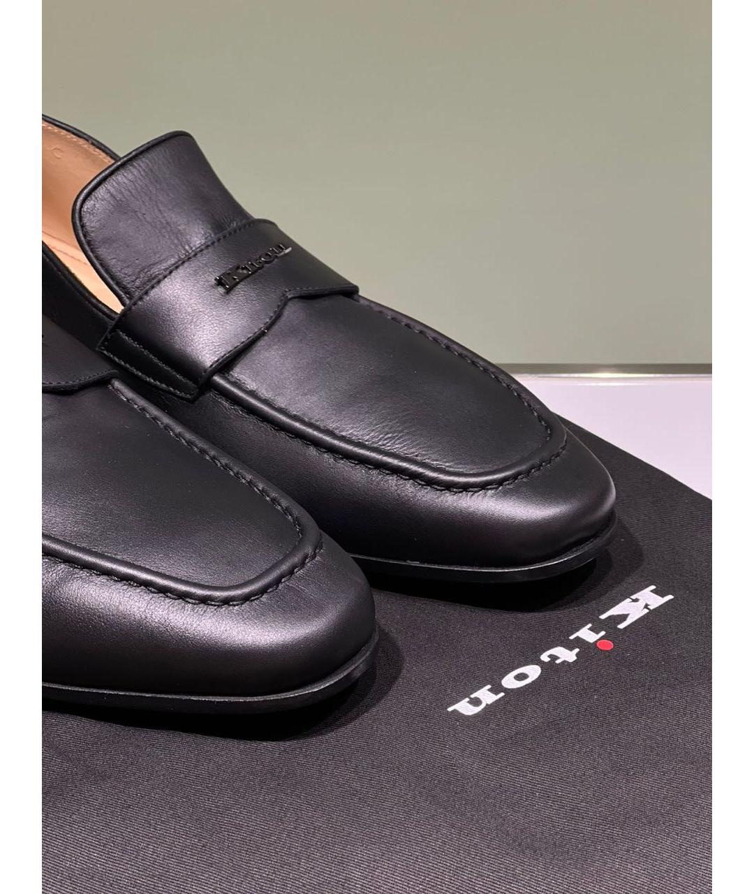KITON Черные кожаные лоферы, фото 4