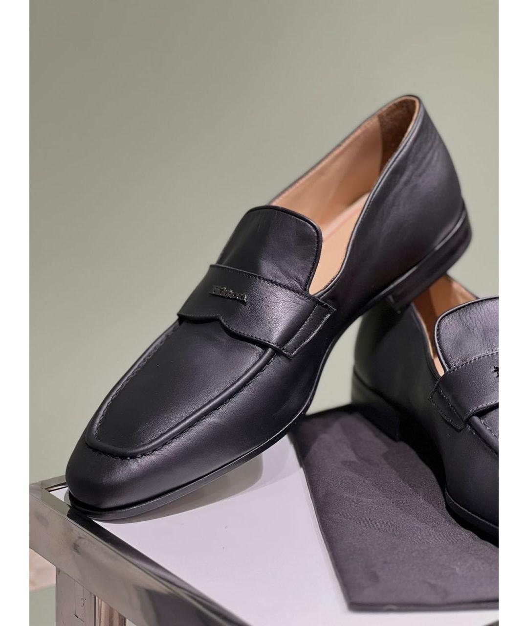KITON Черные кожаные лоферы, фото 5