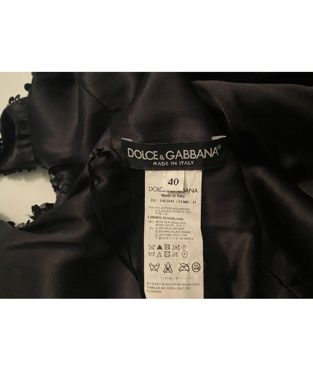 DOLCE&GABBANA Черное шелковое коктейльное платье, фото 6