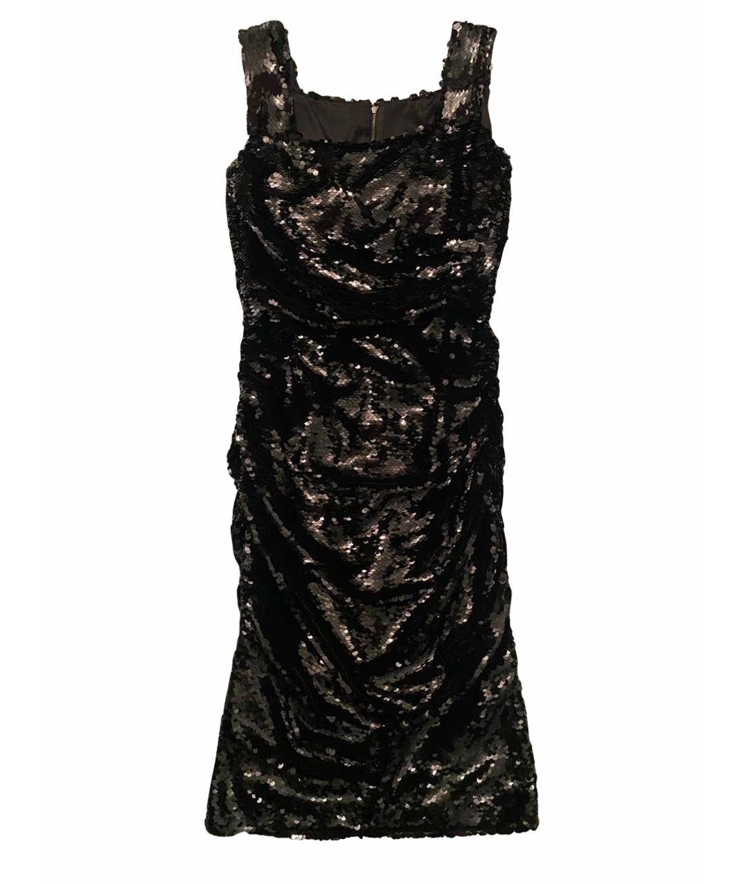 DOLCE&GABBANA Черное шелковое коктейльное платье, фото 1