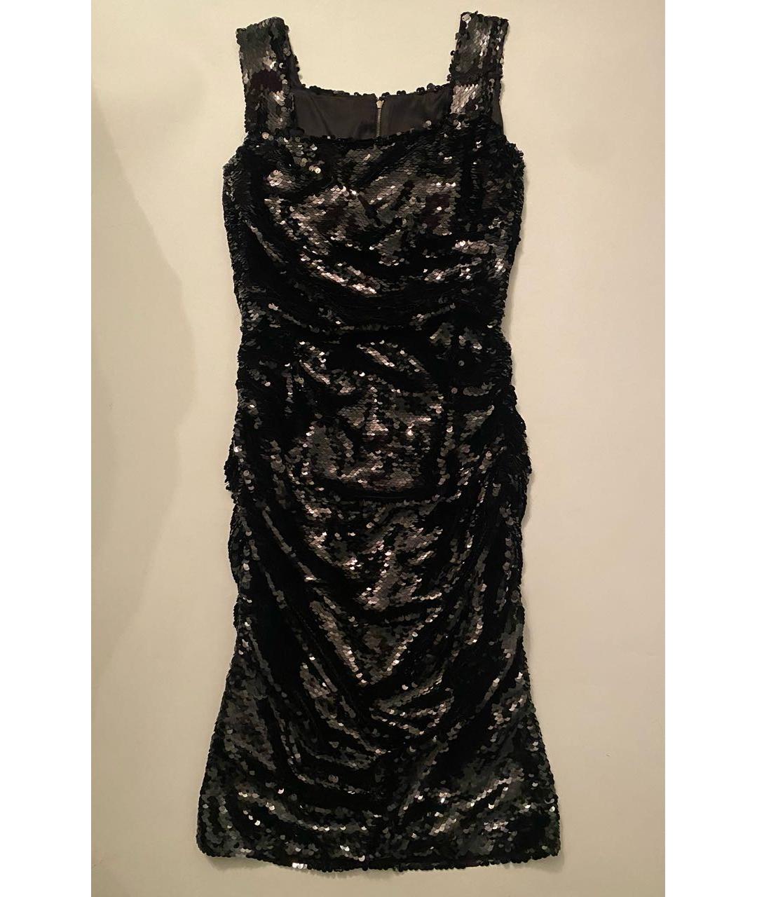DOLCE&GABBANA Черное шелковое коктейльное платье, фото 9