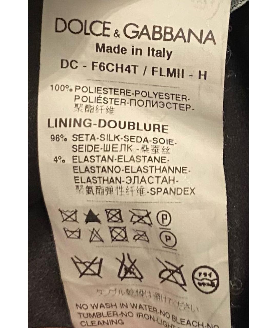DOLCE&GABBANA Черное шелковое коктейльное платье, фото 7