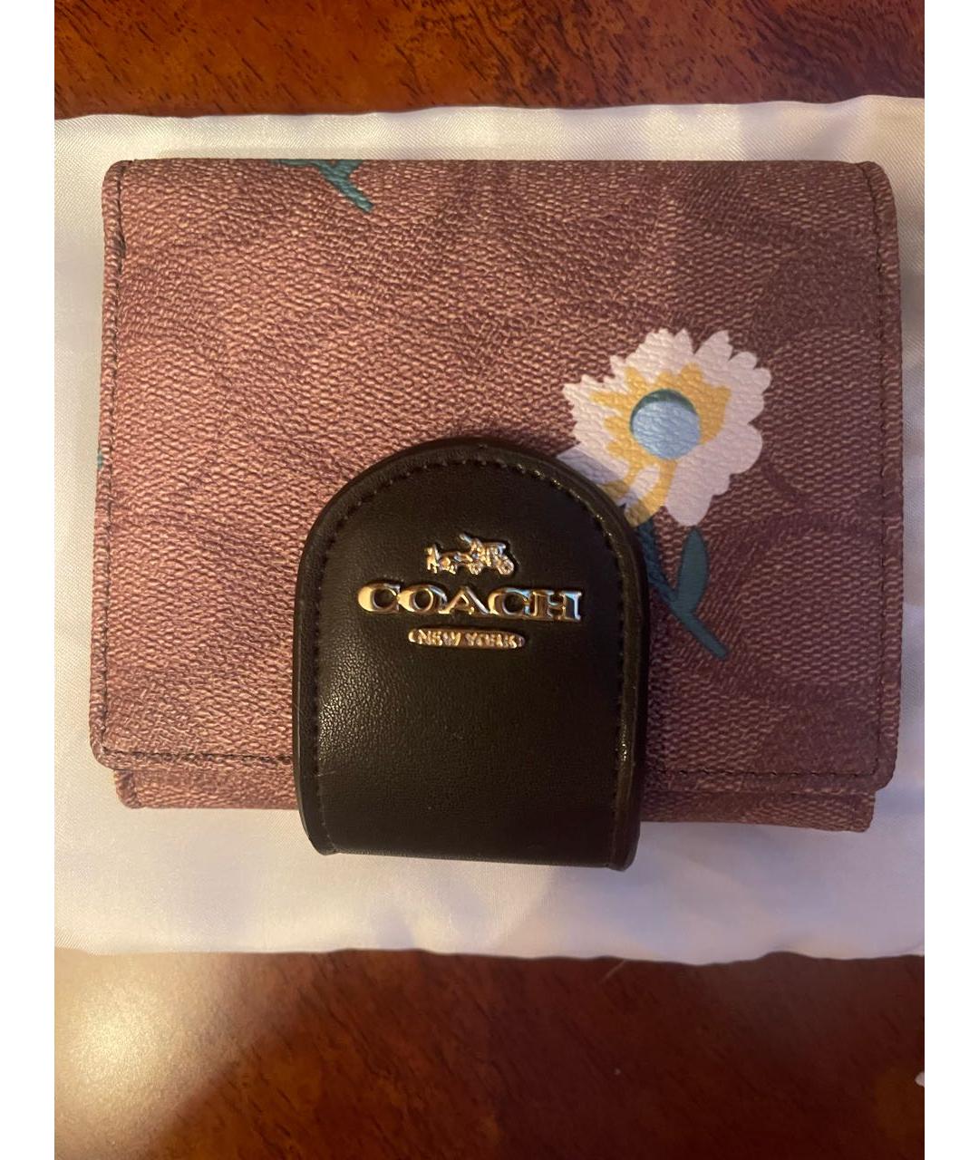 COACH Коричневый кожаный кошелек, фото 5