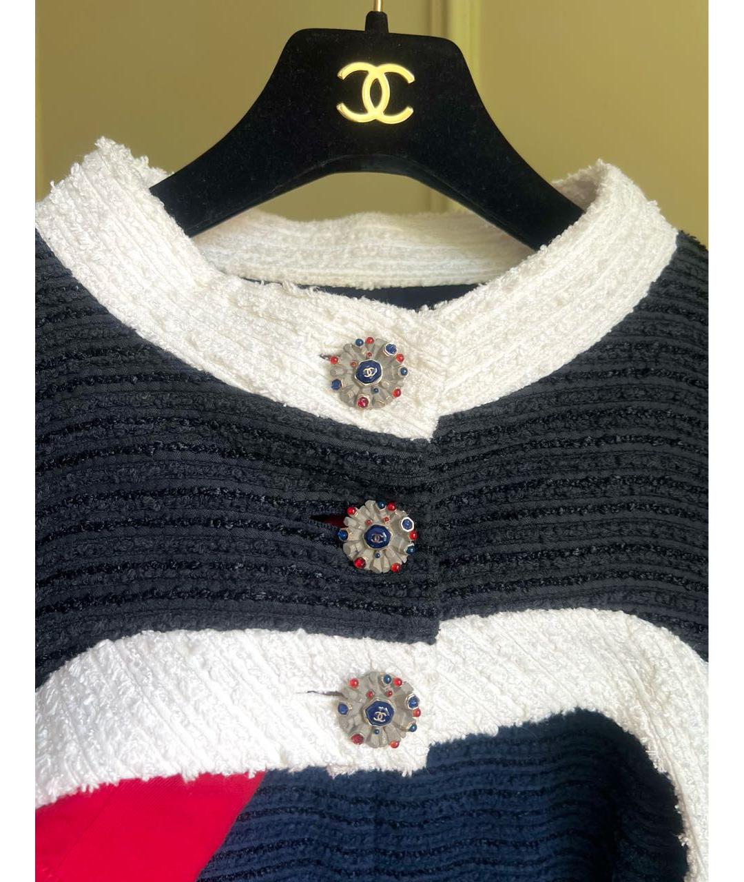 CHANEL Темно-синий твидовый костюм с юбками, фото 7
