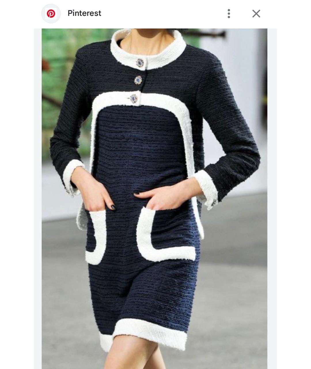 CHANEL Темно-синий твидовый костюм с юбками, фото 5