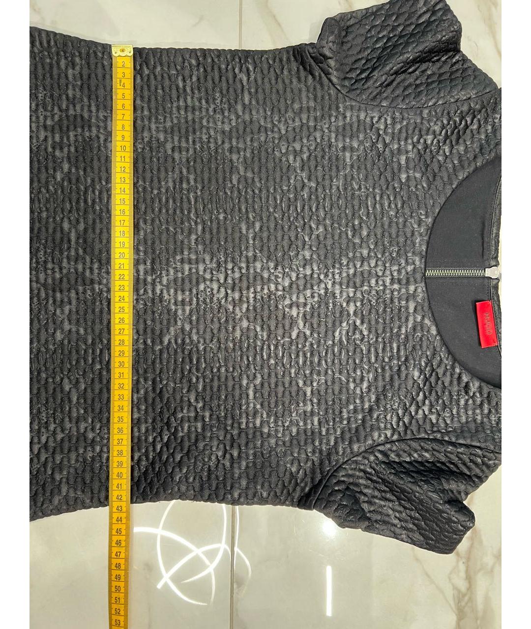 HUGO Черное полиэстеровое повседневное платье, фото 8