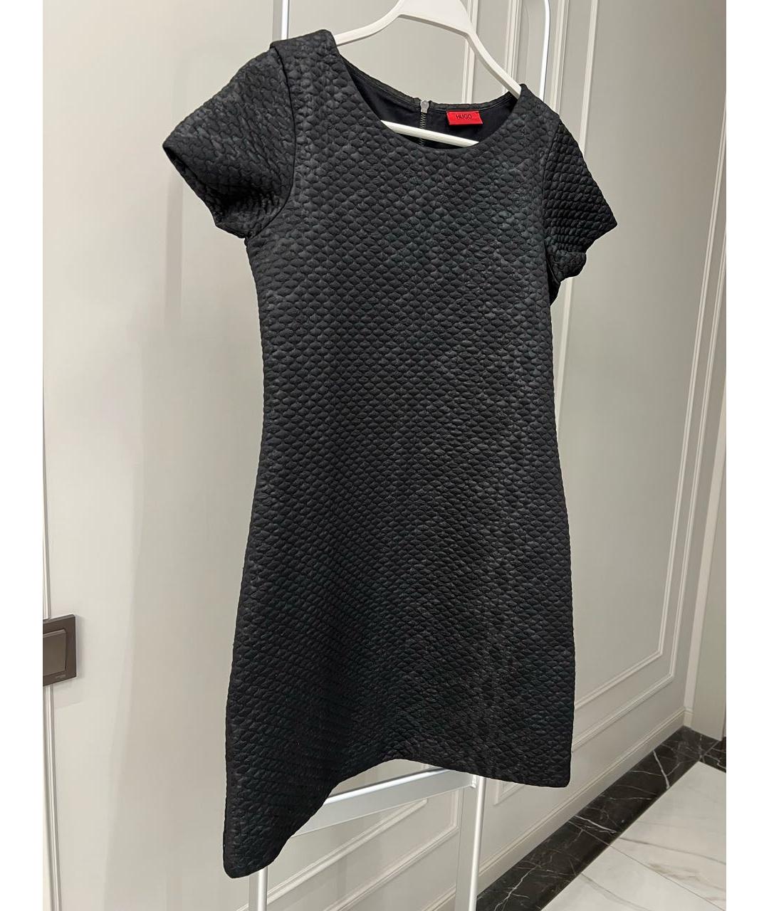 HUGO Черное полиэстеровое повседневное платье, фото 3