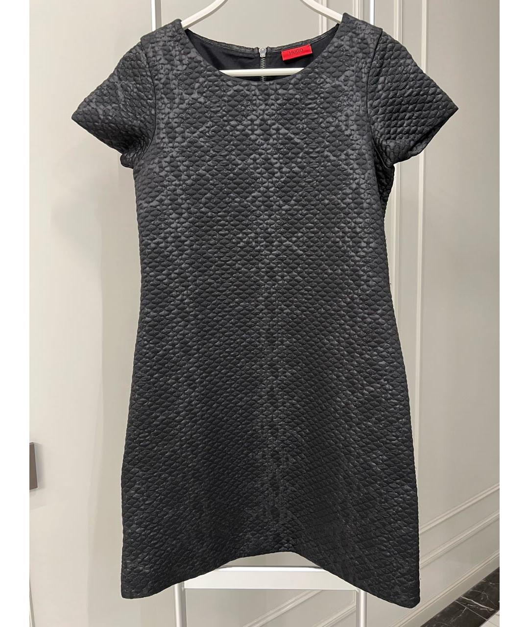 HUGO Черное полиэстеровое повседневное платье, фото 9