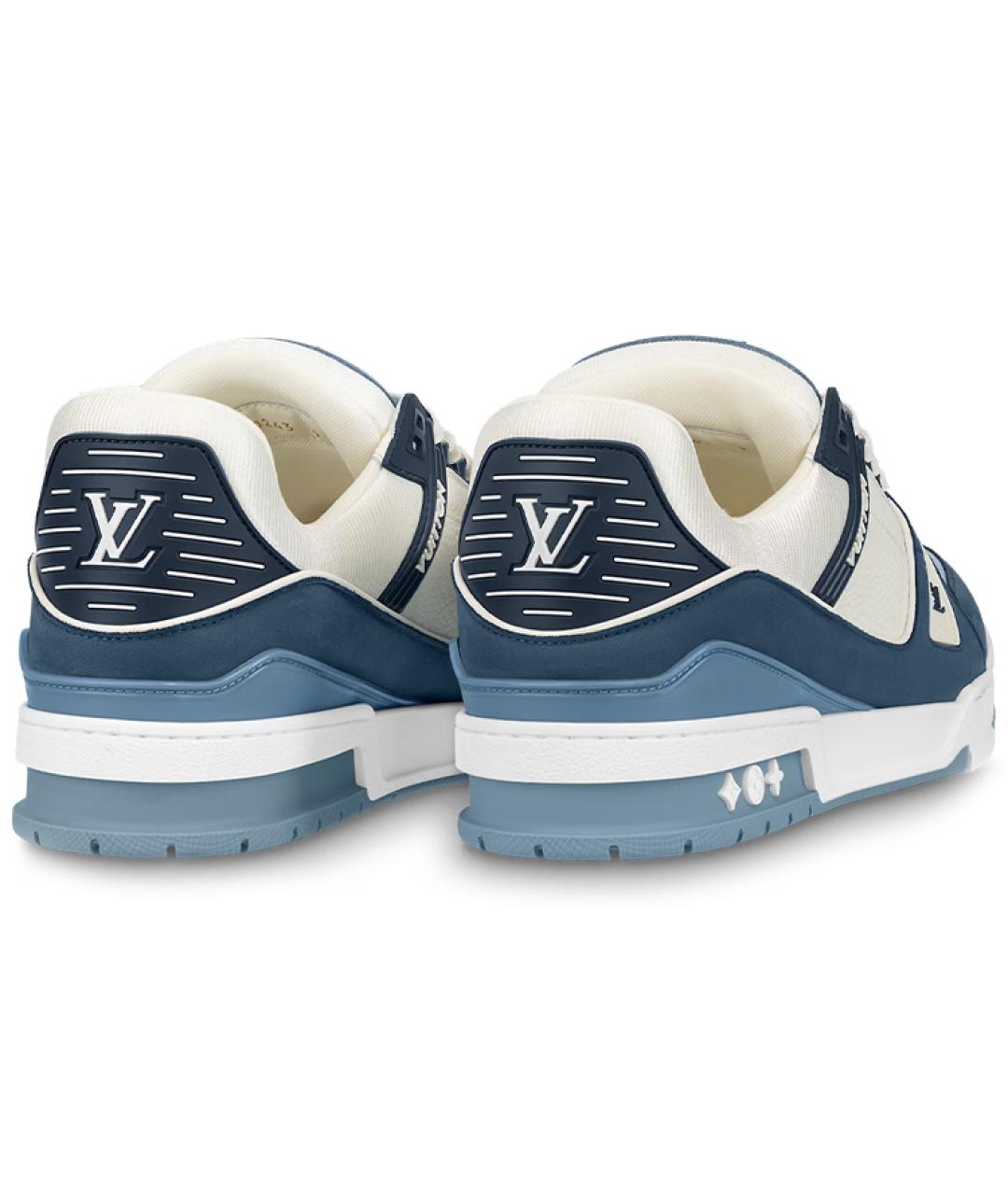 LOUIS VUITTON Синие кожаные кроссовки, фото 4