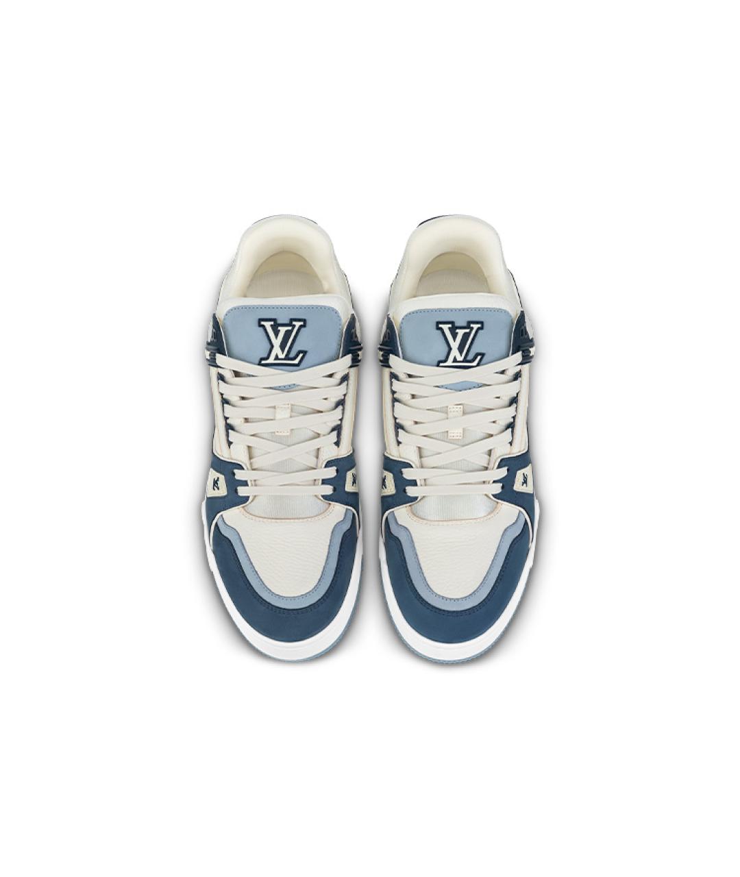 LOUIS VUITTON Синие кожаные кроссовки, фото 3