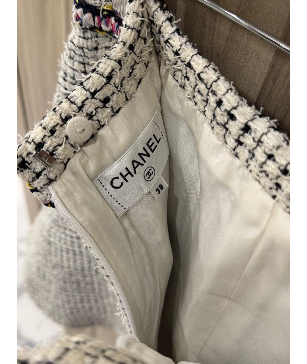 CHANEL Белая твидовая юбка мини, фото 4