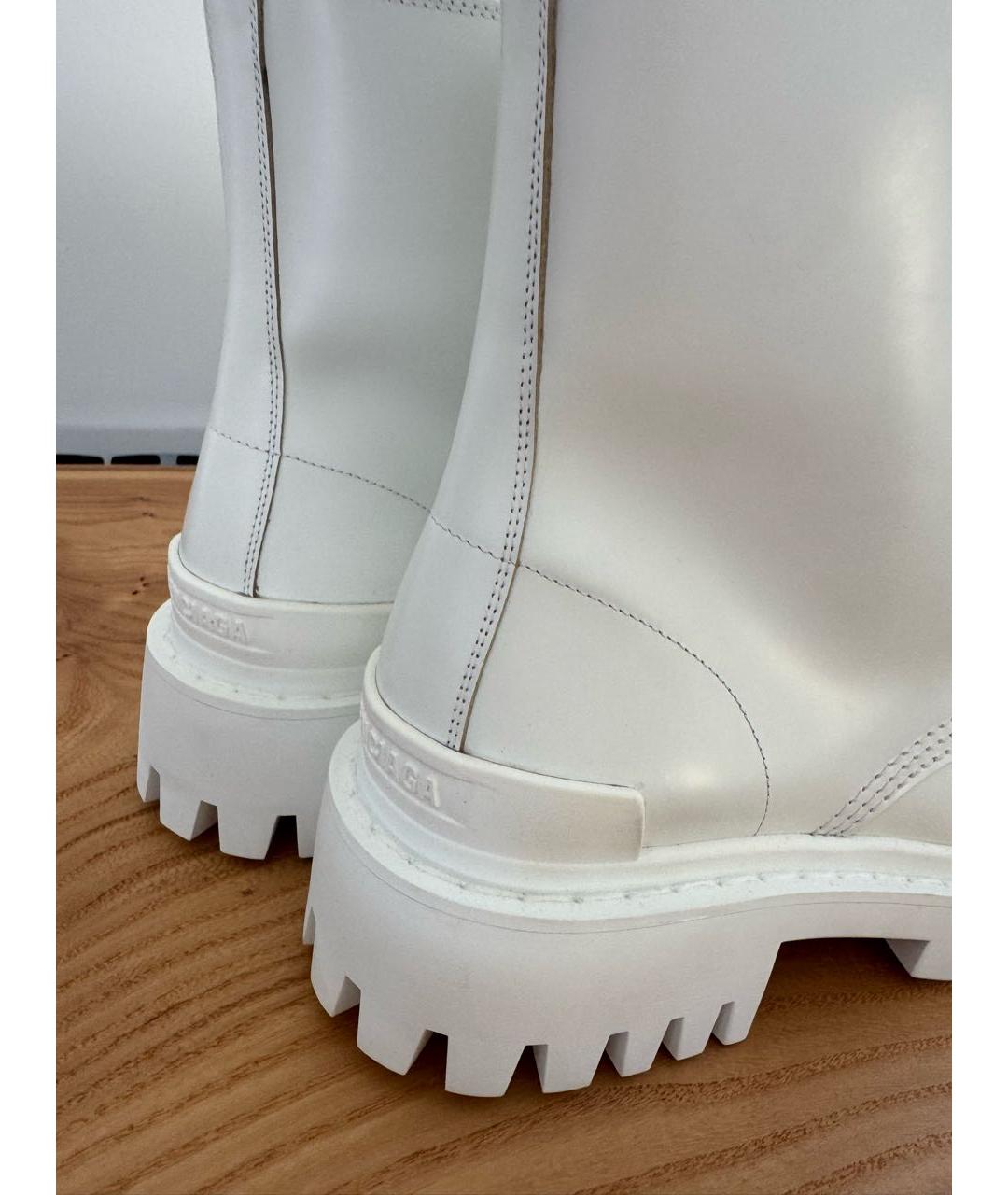 BALENCIAGA Белые кожаные ботинки, фото 7
