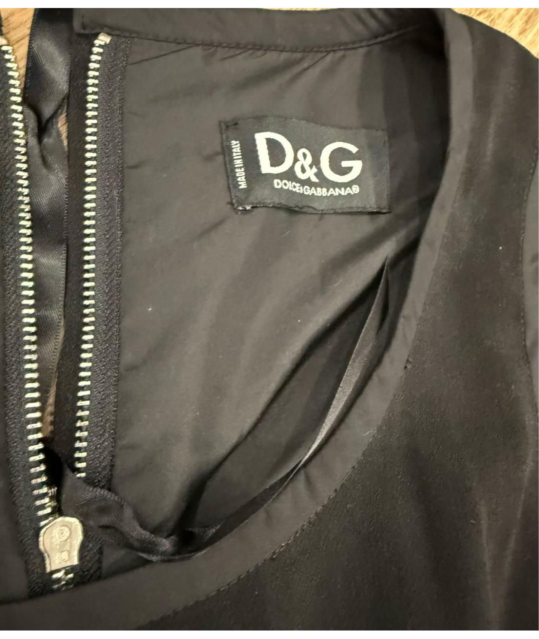 DOLCE&GABBANA Черное шерстяное коктейльное платье, фото 4