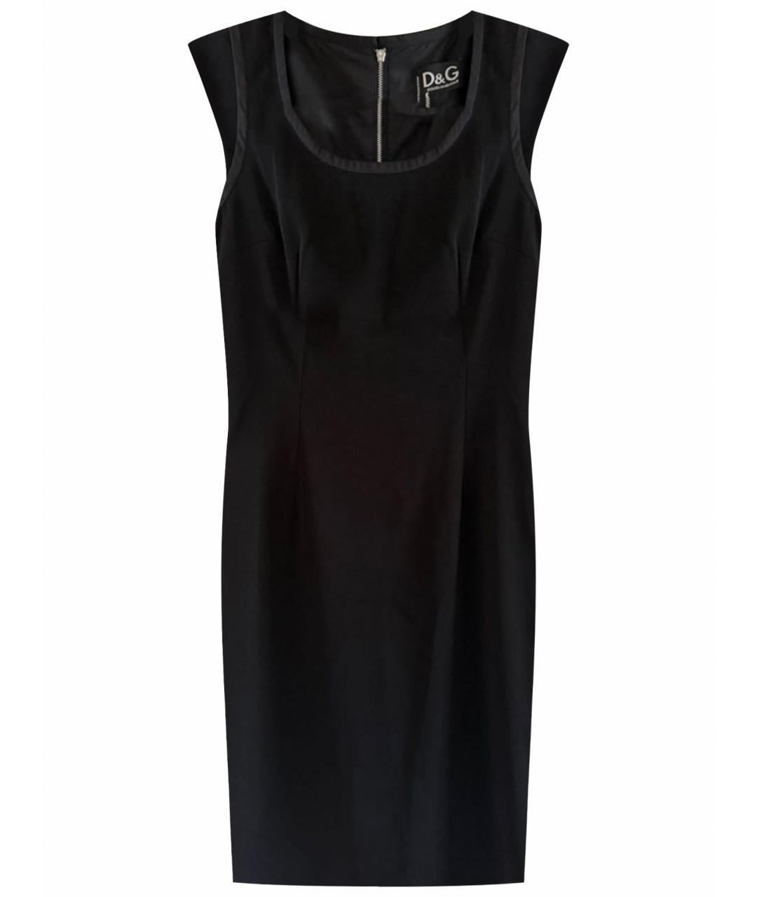 DOLCE&GABBANA Черное шерстяное коктейльное платье, фото 1
