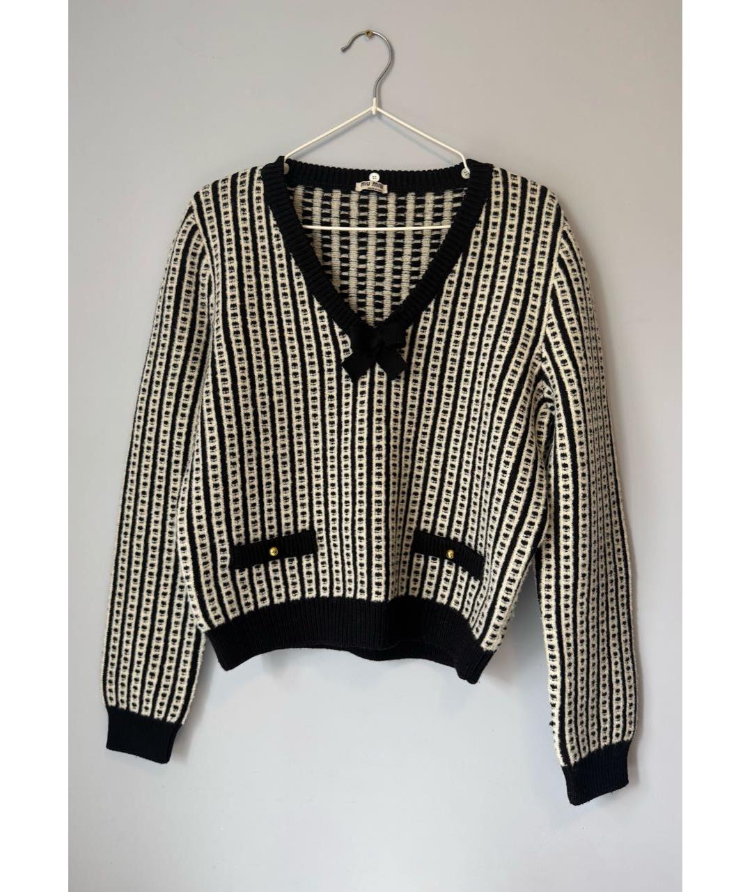 MIU MIU Бежевый шерстяной джемпер / свитер, фото 4