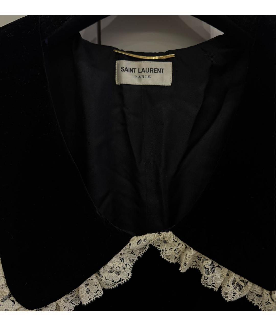 SAINT LAURENT Черное бархатное коктейльное платье, фото 3