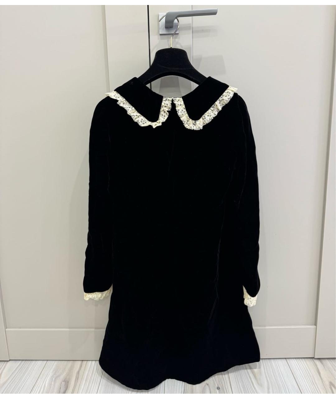 SAINT LAURENT Черное бархатное коктейльное платье, фото 2