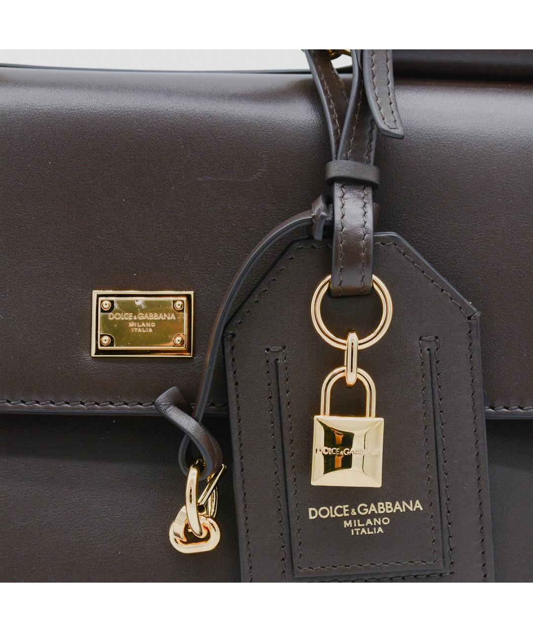 DOLCE&GABBANA Коричневая сумка тоут, фото 4