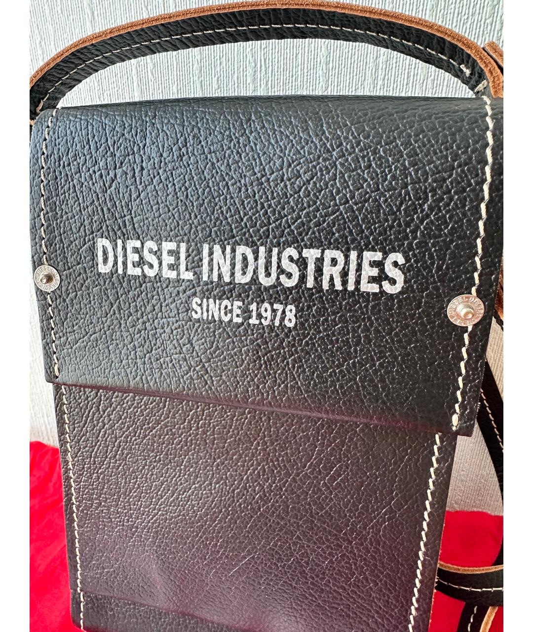 DIESEL Черная кожаная сумка на плечо, фото 3