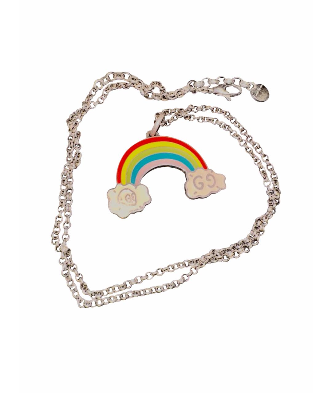 GUCCI Мульти серебряное колье, фото 1