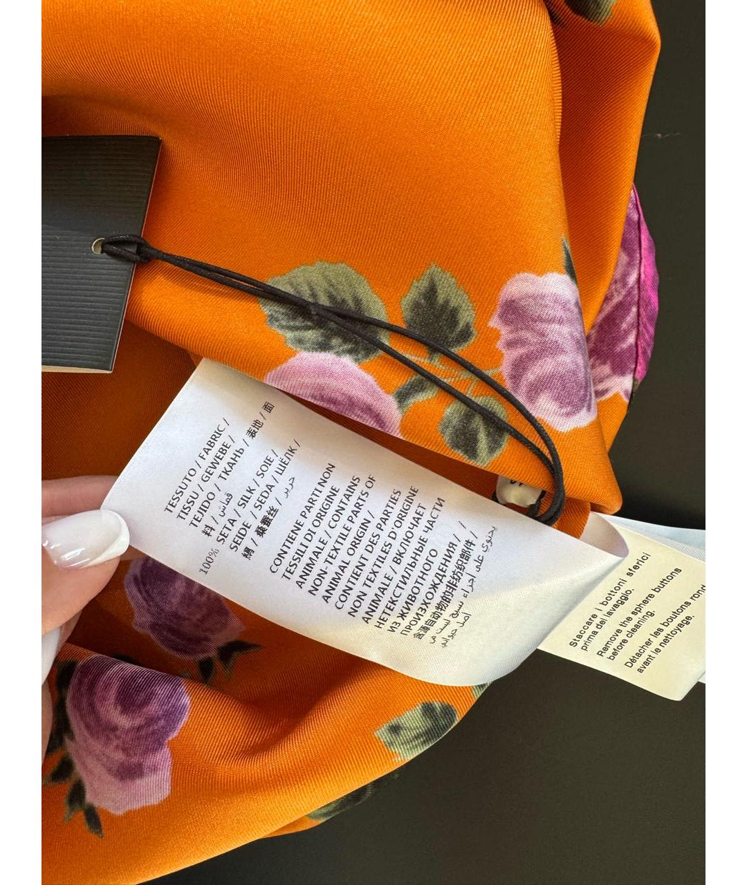 GUCCI Оранжевая шелковая блузы, фото 6